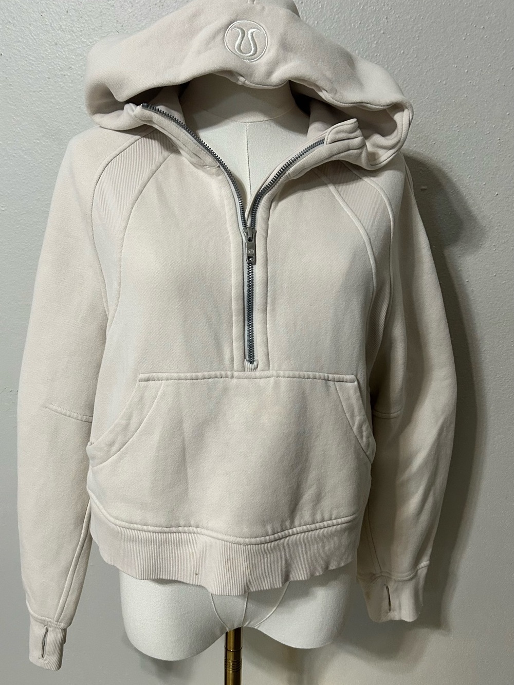 lululemon athletica Cream Half-Zip Hooded Pullover